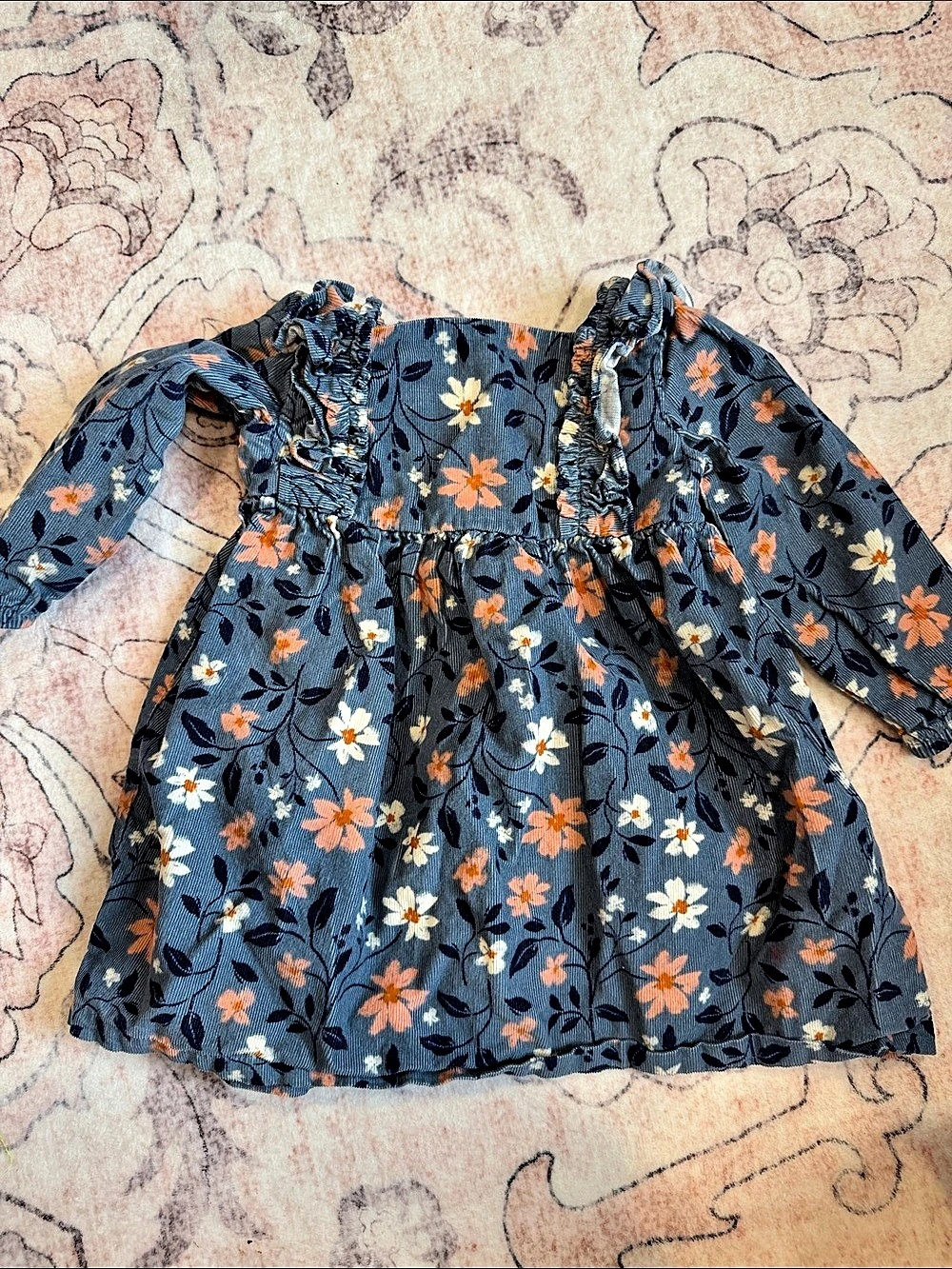carter's Floral Baby Dress Size 18M Blue & Orange